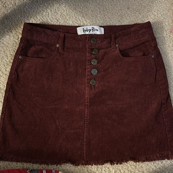 Indigo Rein Dresses & Skirts - Indigo Rein Corduroy Maroon Mini Skirt Size Medium